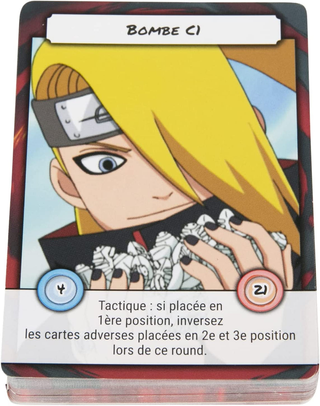 Vue d'une carte du jeu de société Naruto Le Combat Ninja de Topi Games