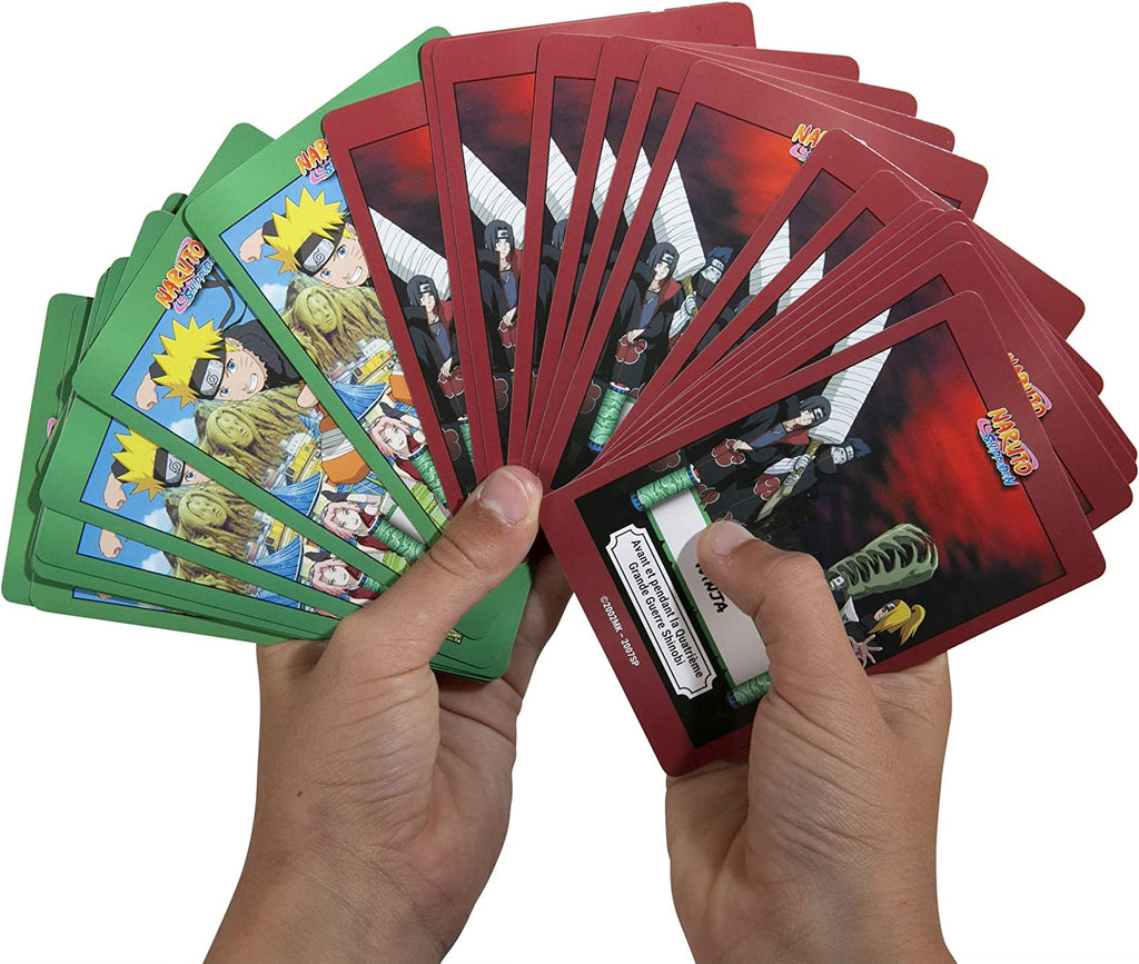 Vue des cartes du jeu de société Naruto Le Combat Ninja de Topi Games