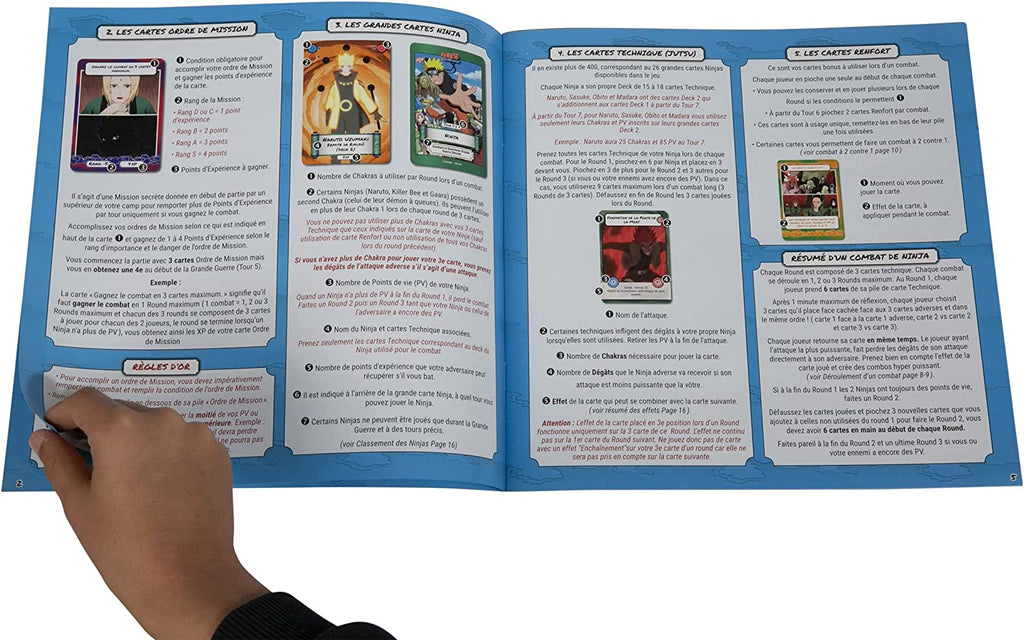 Vue des règles du jeu de société Naruto Le Combat Ninja de Topi Games