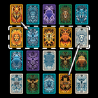 Vue explicative des cartes du jeu de société Combo de Topi Games