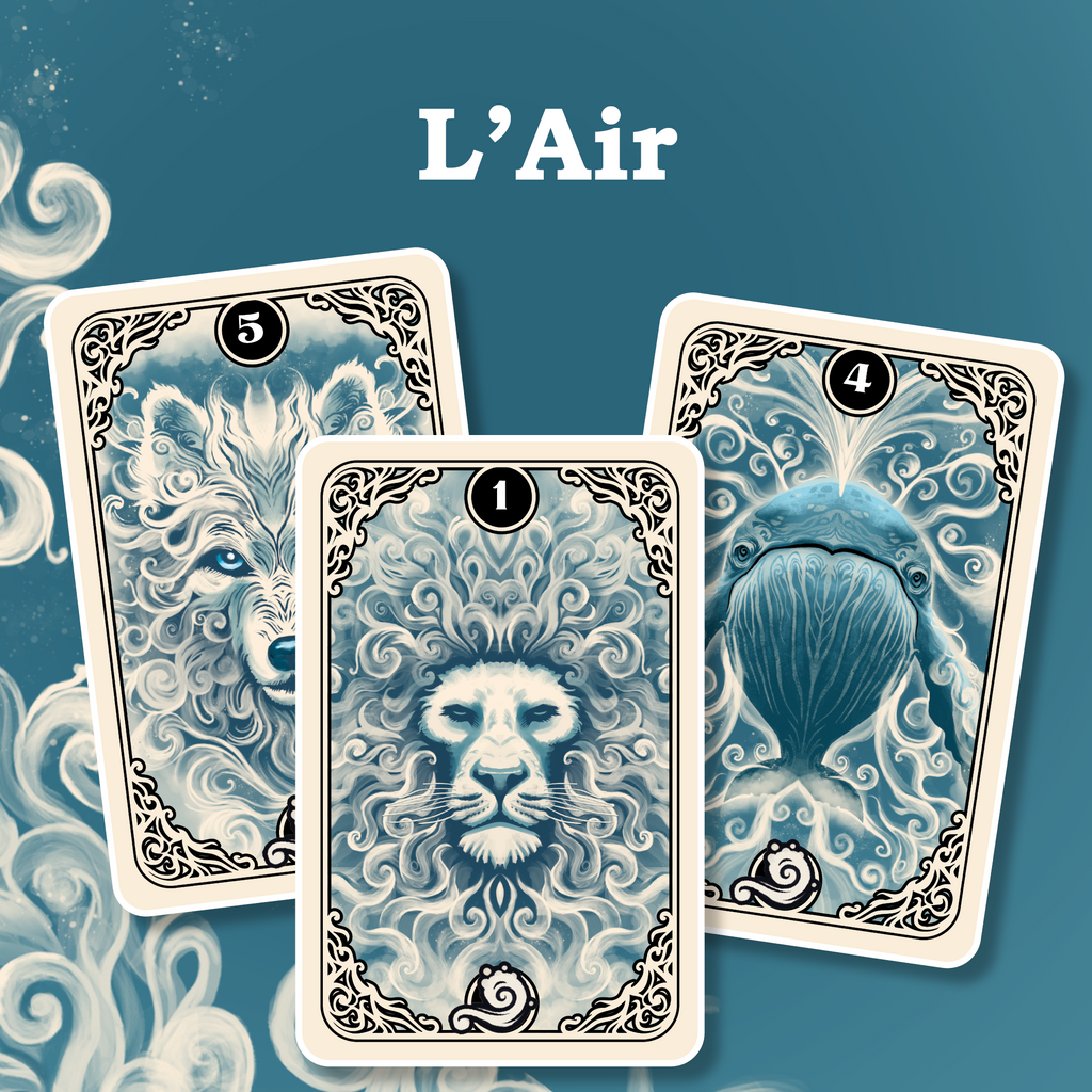 Vue des cartes "L'Air" du jeu de société Combo de Topi Games