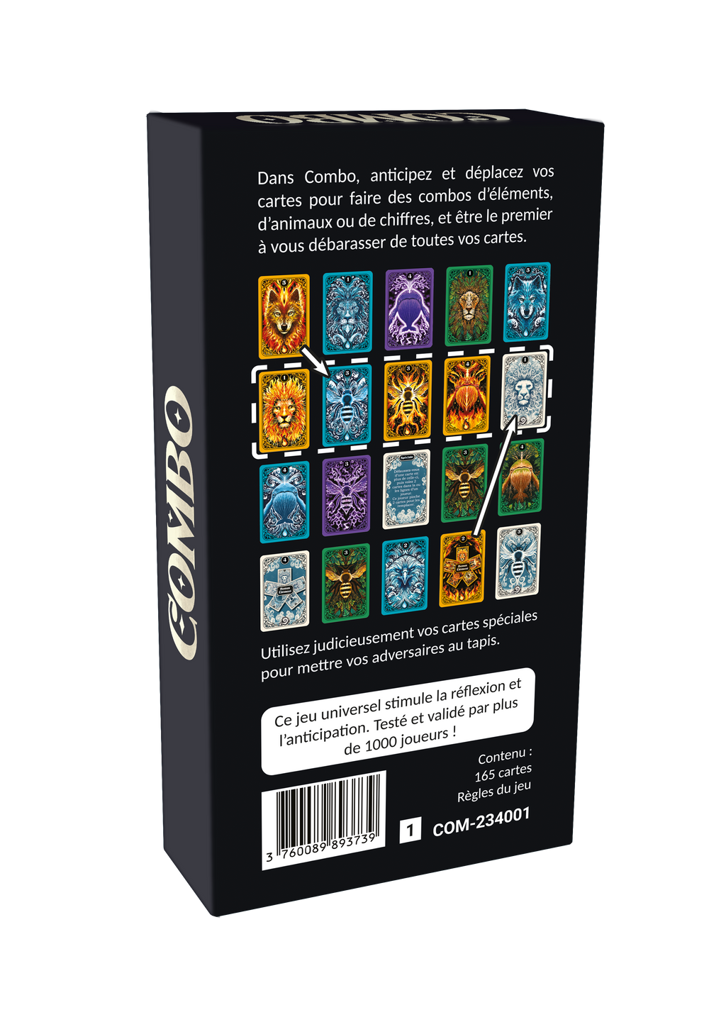 Vue arrière du jeu de société Combo de Topi Games