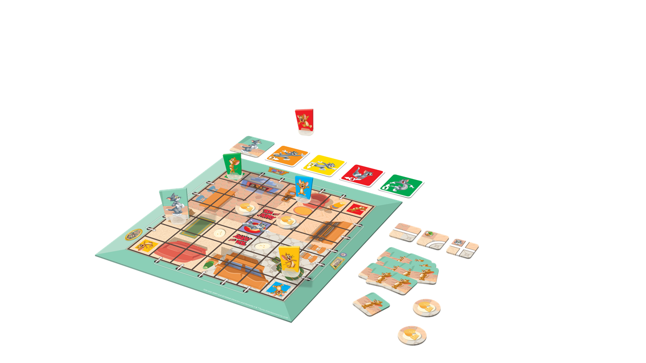 Vue éclatée du jeu de société Tom & Jerry