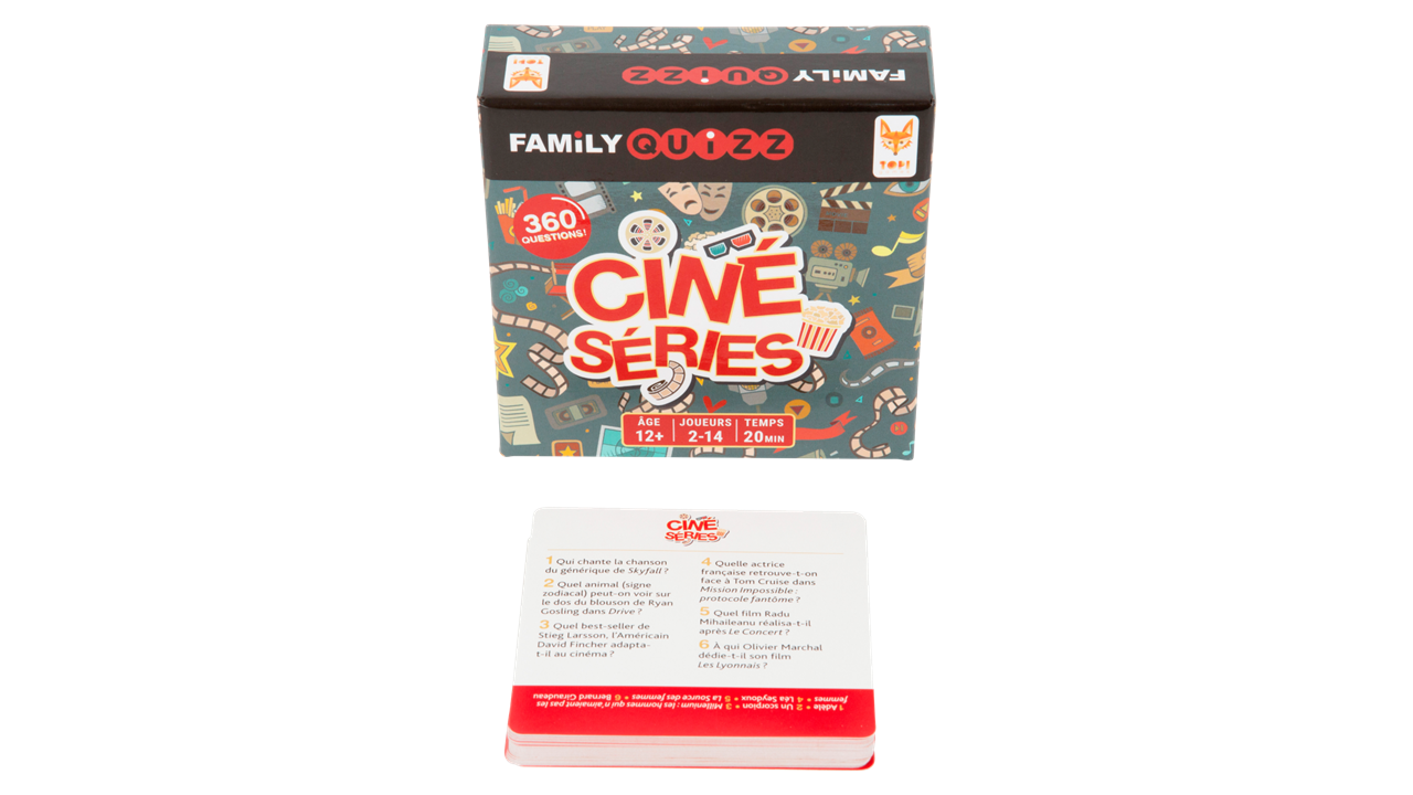 Jeux de société Family quizz cinéma & série tv vue des cartes