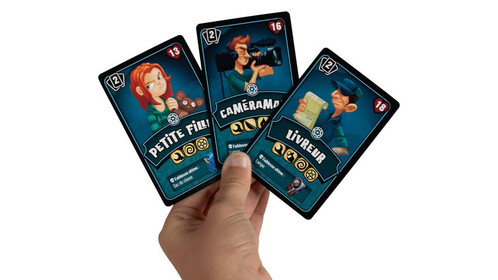 Vue des cartes du jeu de société Esprit es-tu là ? de Topi Games
