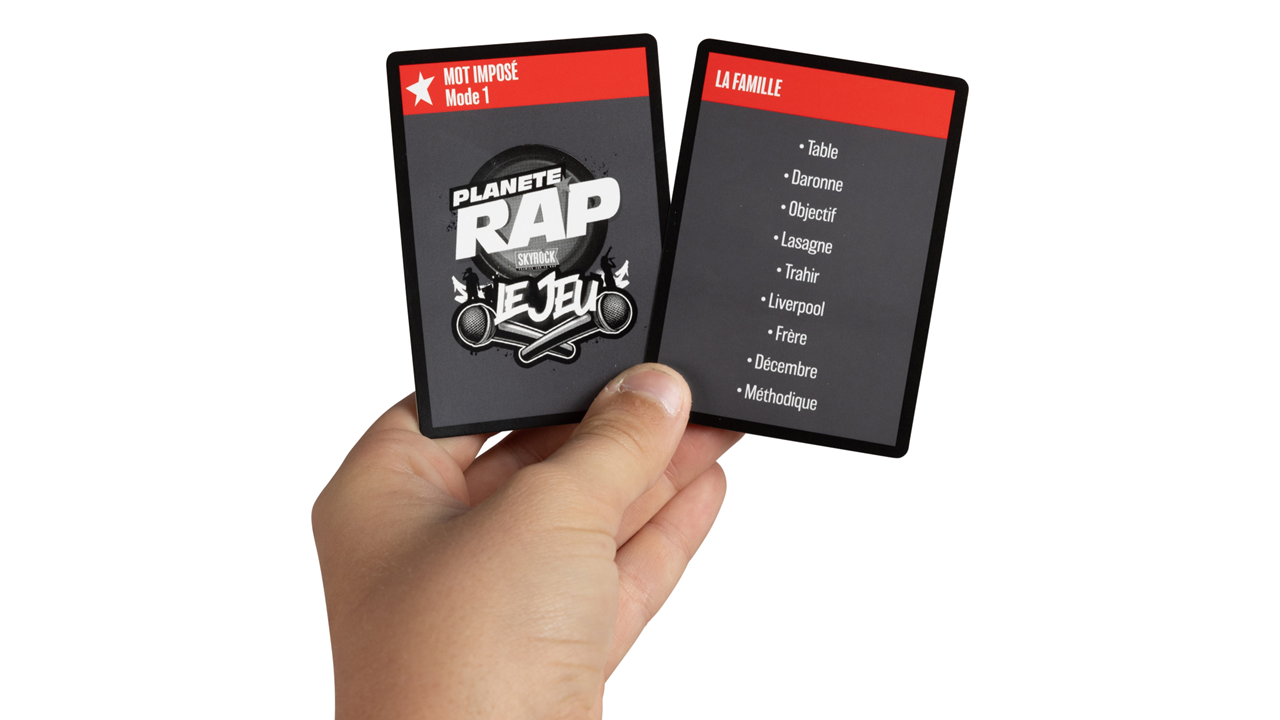 Vue des cartes du jeu de société Planete RAP de Topi Games