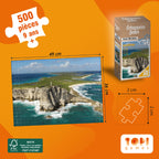 Dimensions des pièces et du Puzzle 500 pièces Echappées Belles - Guadeloupe