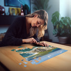 Femme en train de jouer au Puzzle 500 pièces Echappées Belles - Guadeloupe