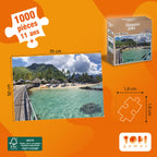Dimensions des pièces et du Puzzle Echappées Belles - Polynésie 1000 pièces