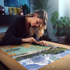 Femme jouant au Puzzle Echappées Belles - Polynésie 1000 pièces