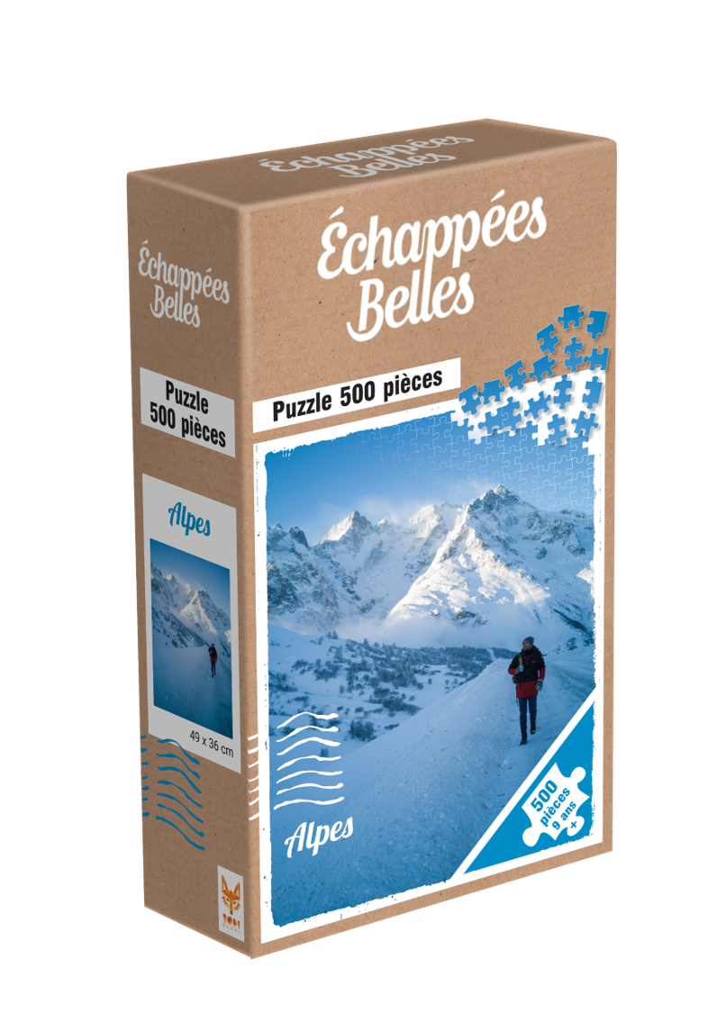 Boite du Puzzle 500 pièces Echappées Belles - ALPES