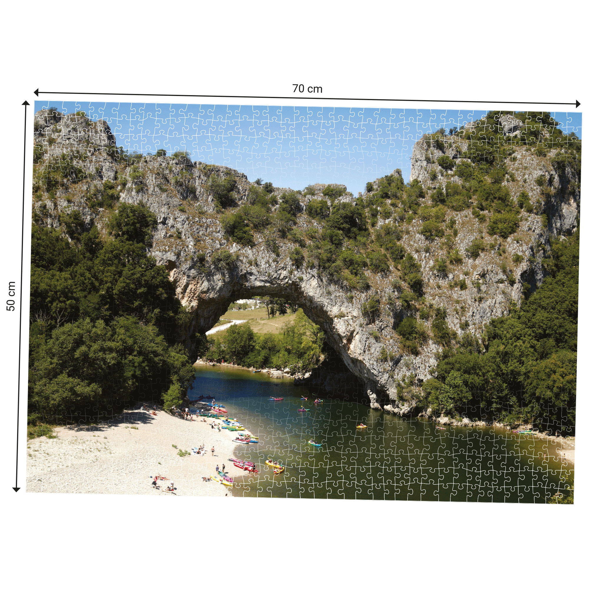 Dimensions du Puzzle 1000 pièces Echappées Belles - ARDECHE