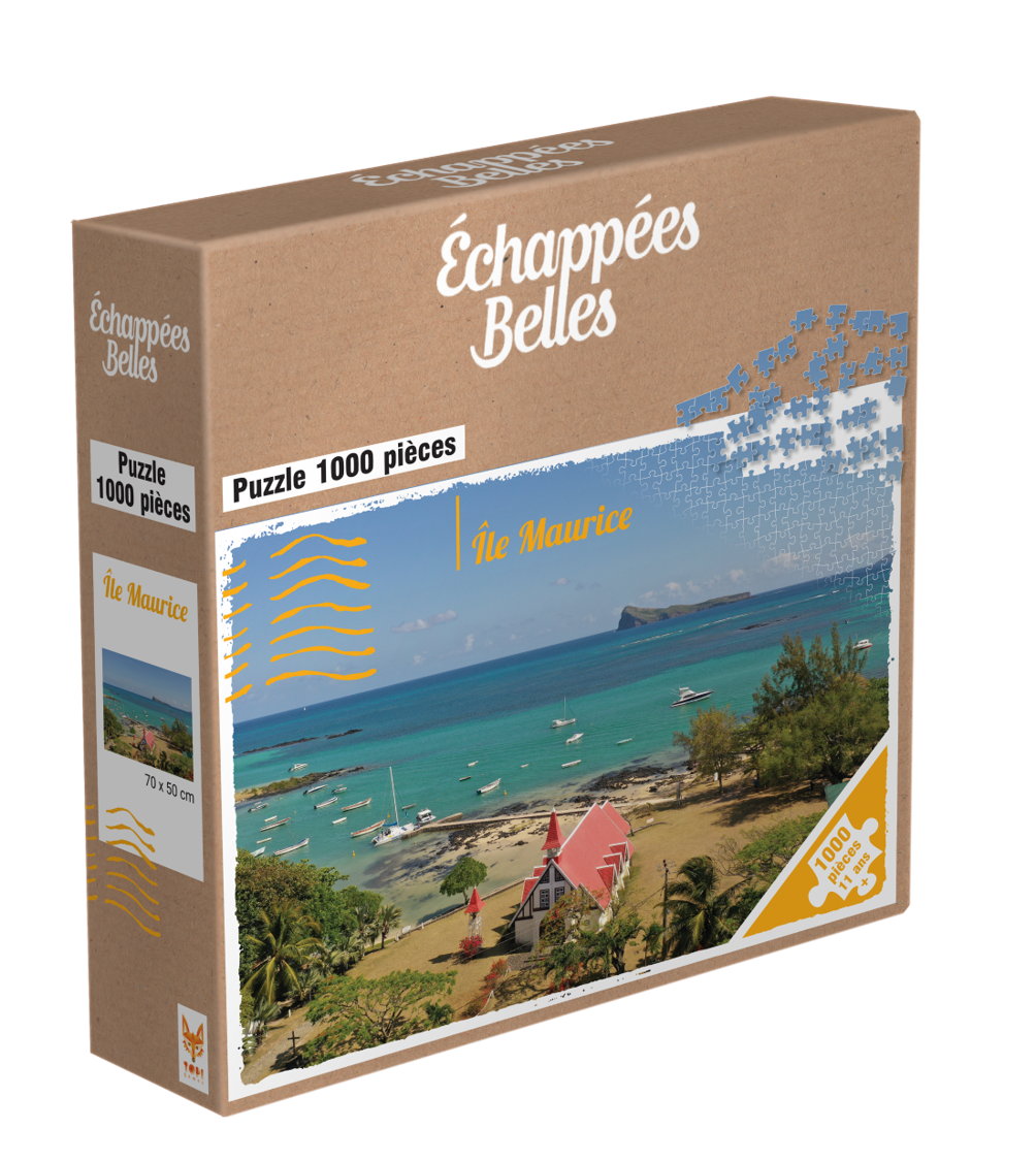 Boite du Puzzle 1000 pièces Echappées Belles - ILE MAURICE