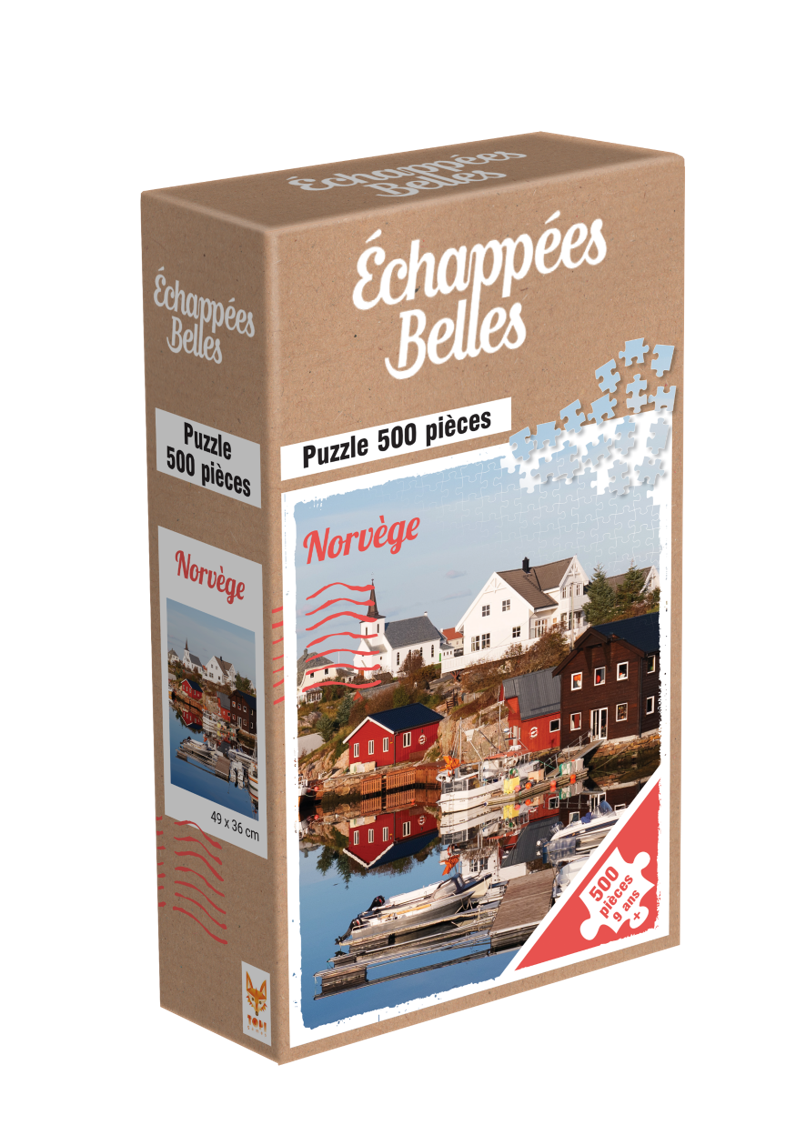 Boite du Puzzle 500 pièces Echappées Belles - NORVEGE
