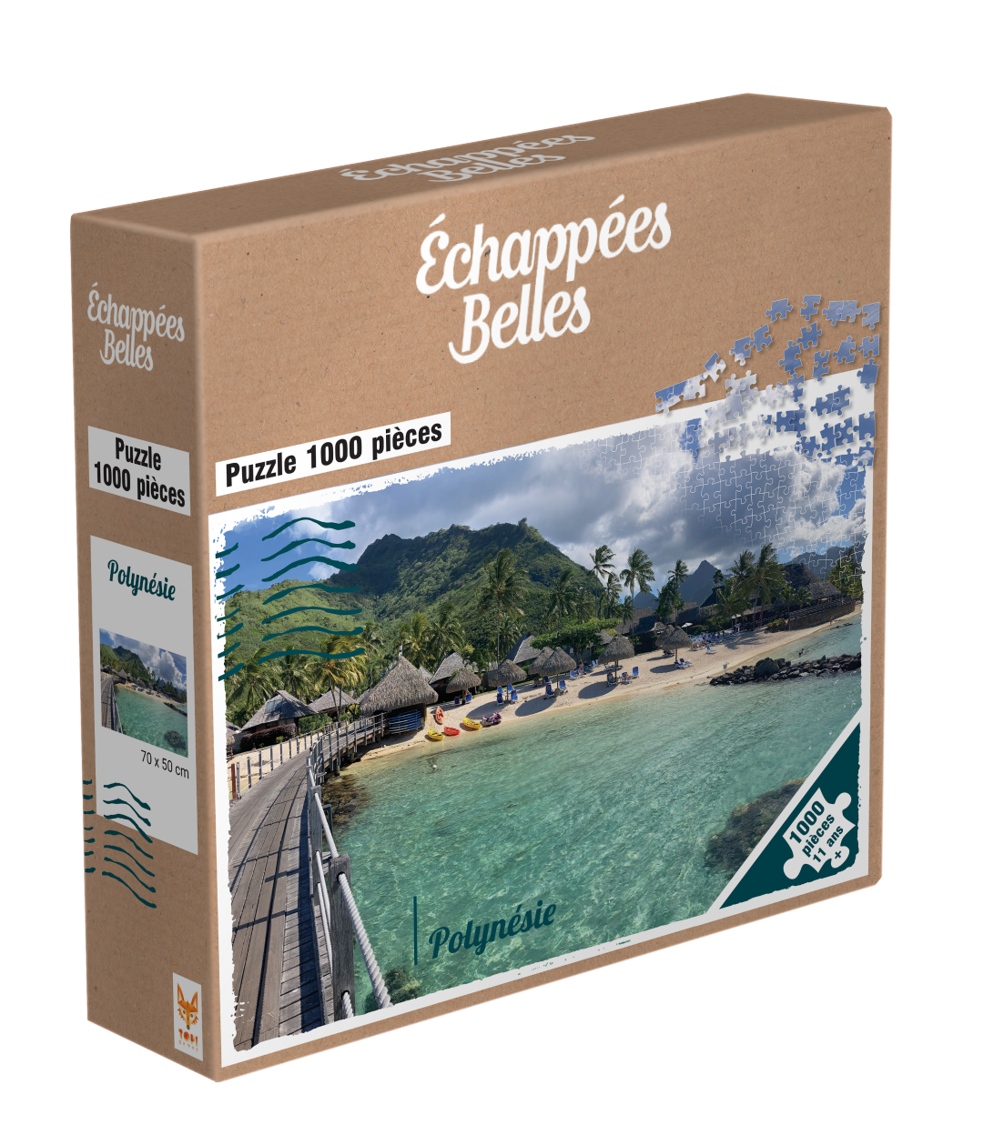 Boite du Puzzle 1000 pièces Echappées Belles - POLYNESIE