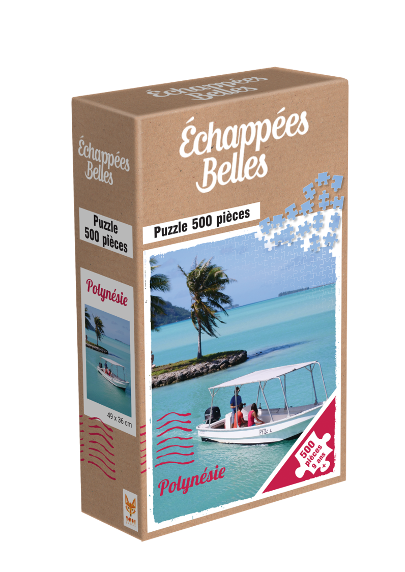 Boite du Puzzle 500 pièces Echappées Belles - POLYNESIE