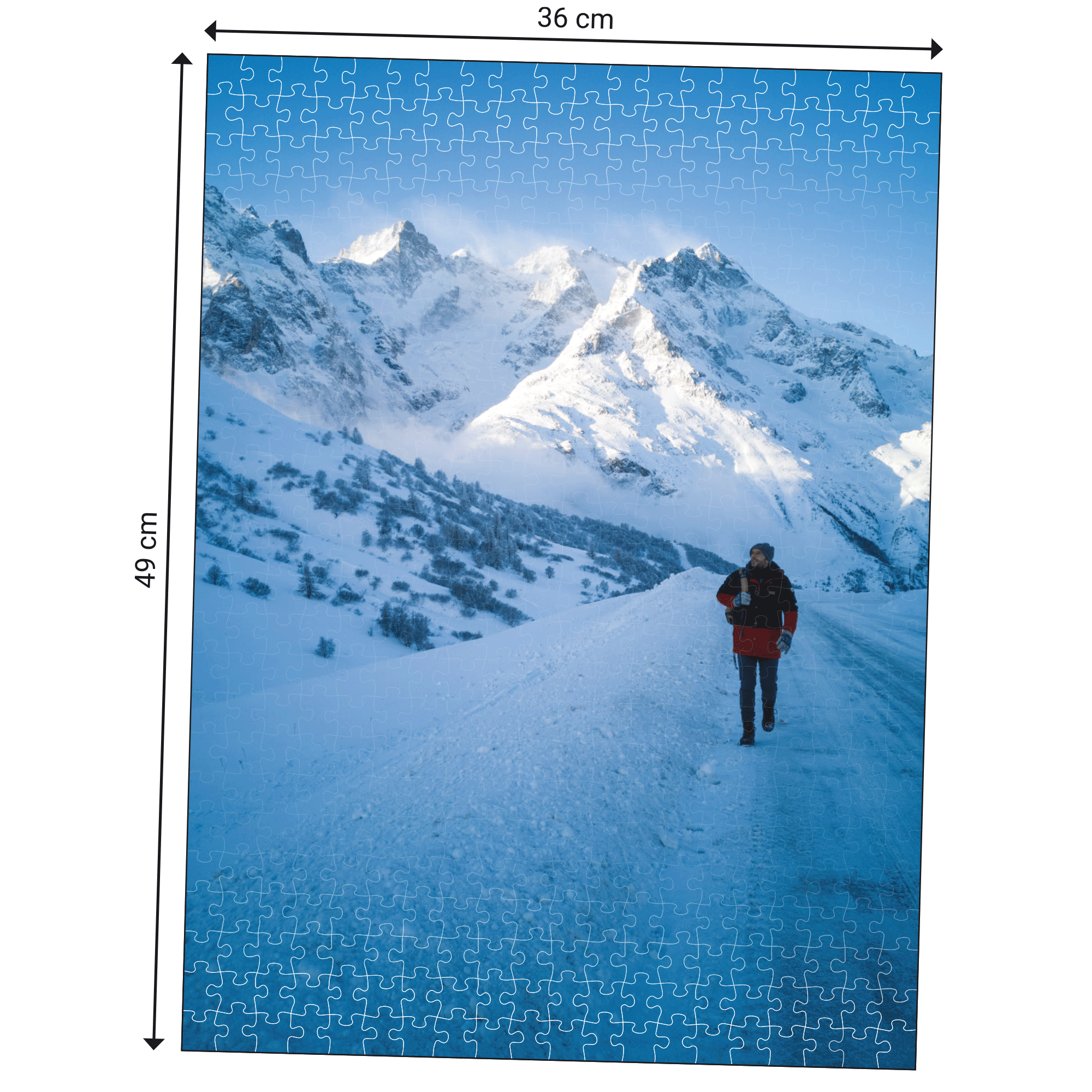 Dimension du Puzzle Echappées Belles - Alpes