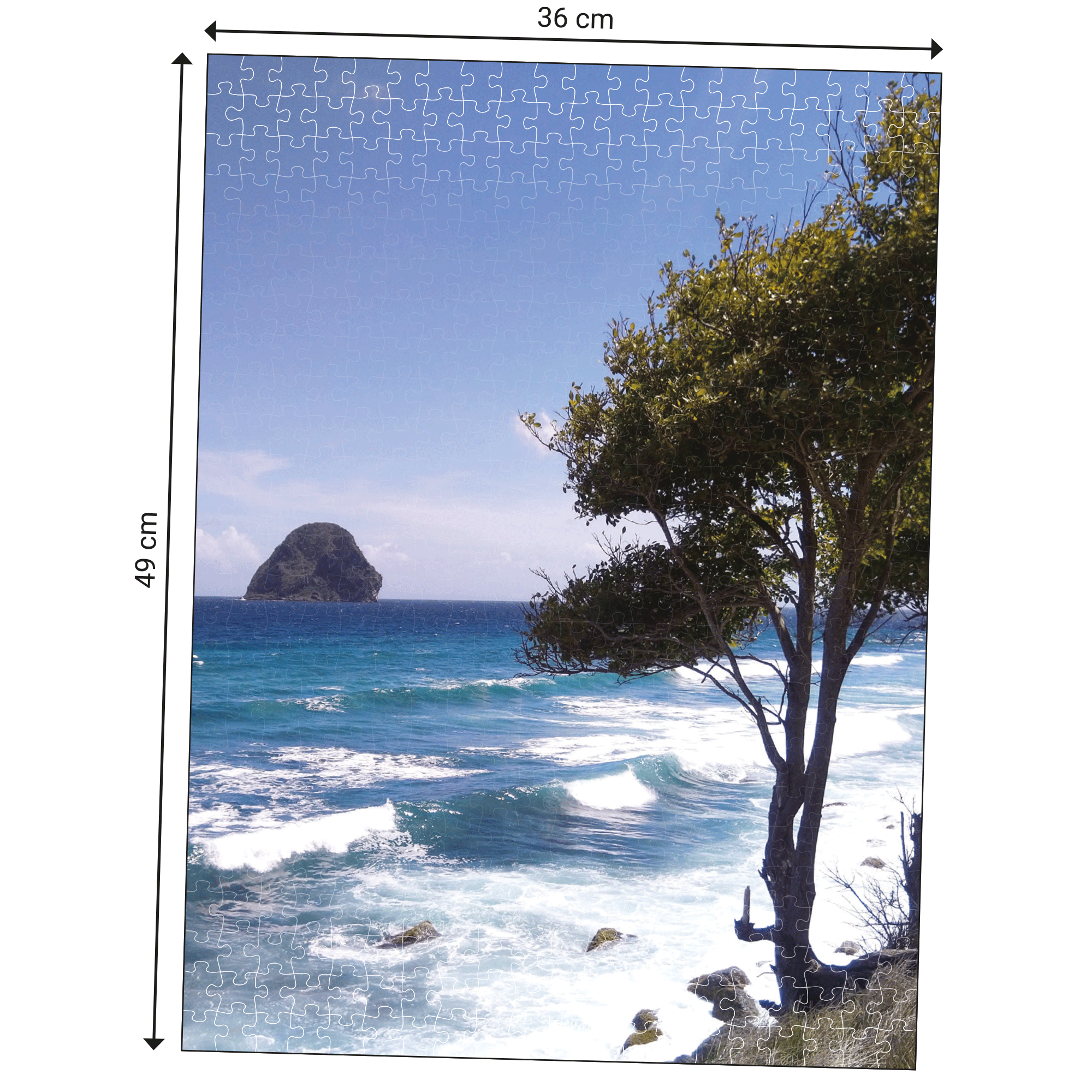 Dimensions du Puzzle 500 pièces Echappées Belles - MARTINIQUE