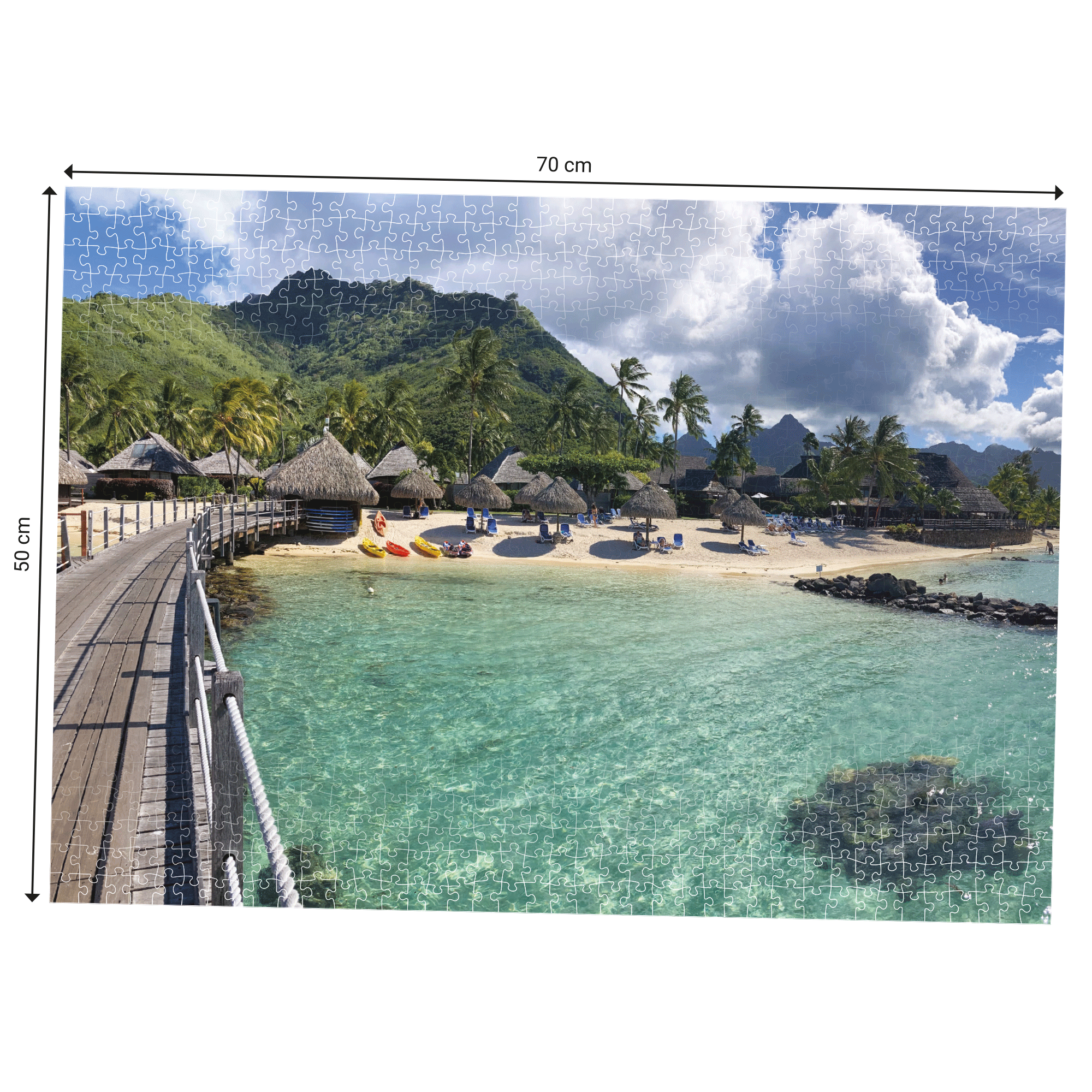Dimensions du Puzzle Echappées Belles - Polynésie 1000 pièces