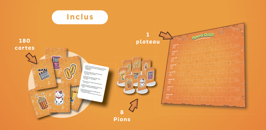 Contenu du jeu de société Aperis Quizz