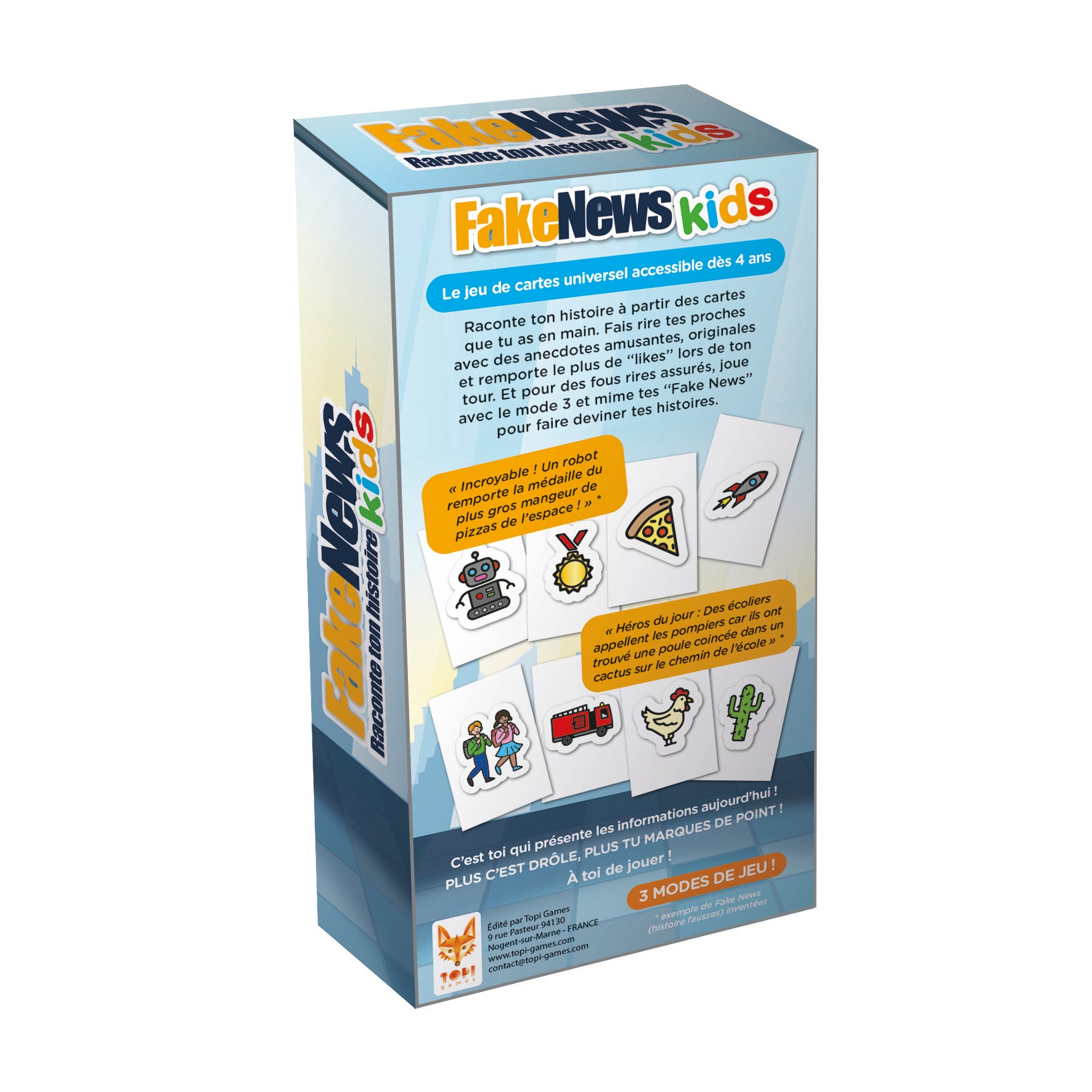 Vue arrière du jeu Fake News Kids