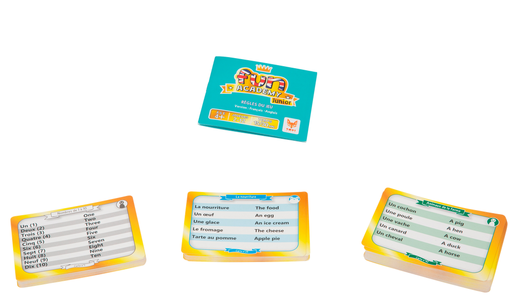 Cartes du jeu de société Fun academy