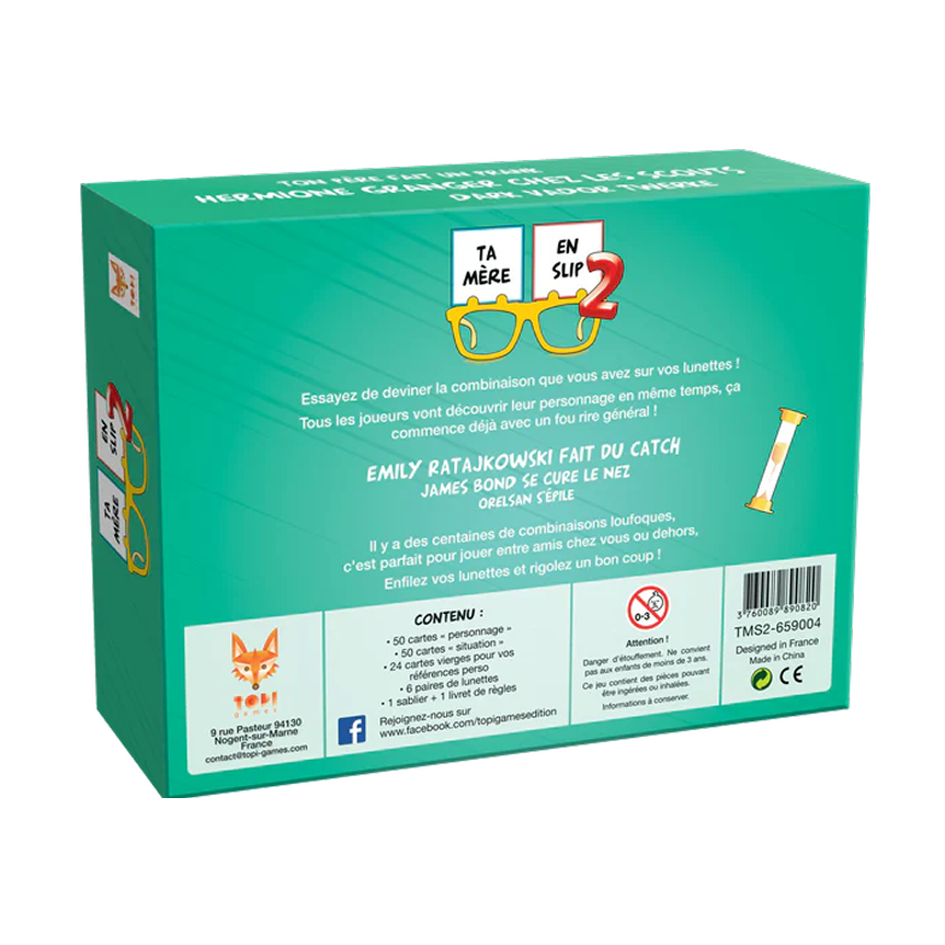Arrière de la boite de jeu Ta mère en Slip 2 Topi Games