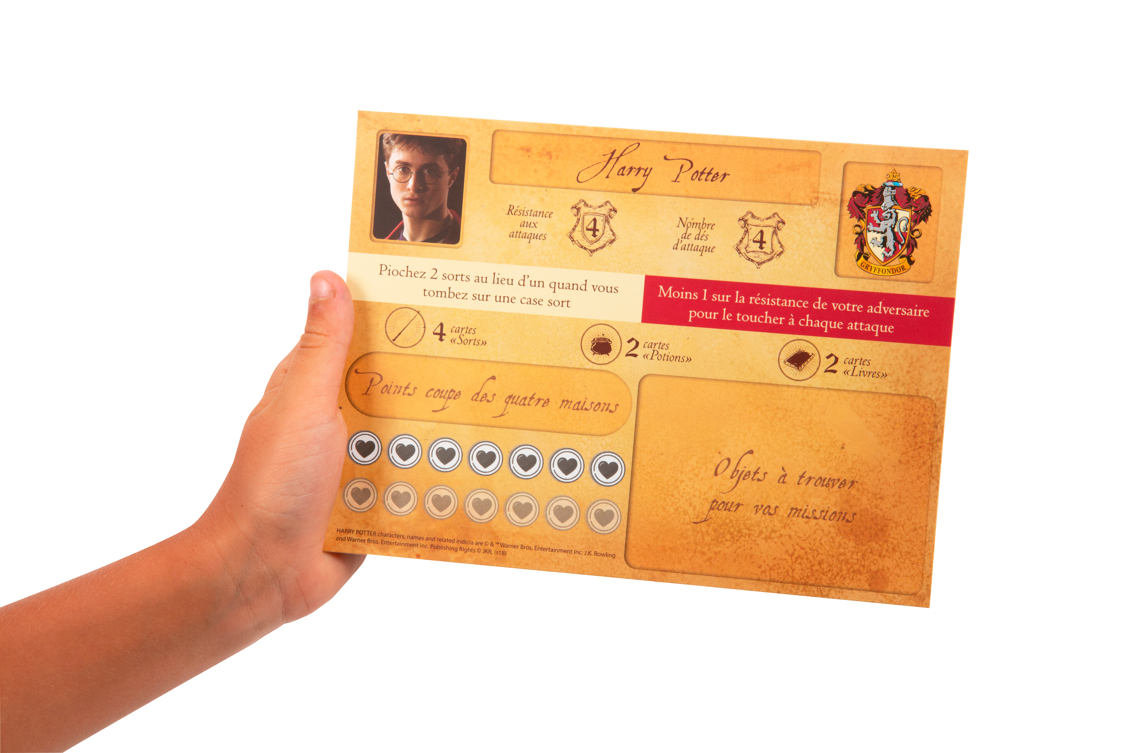 Jeu de société Harry Potter - Contenu de la boite - Vue d'une carte