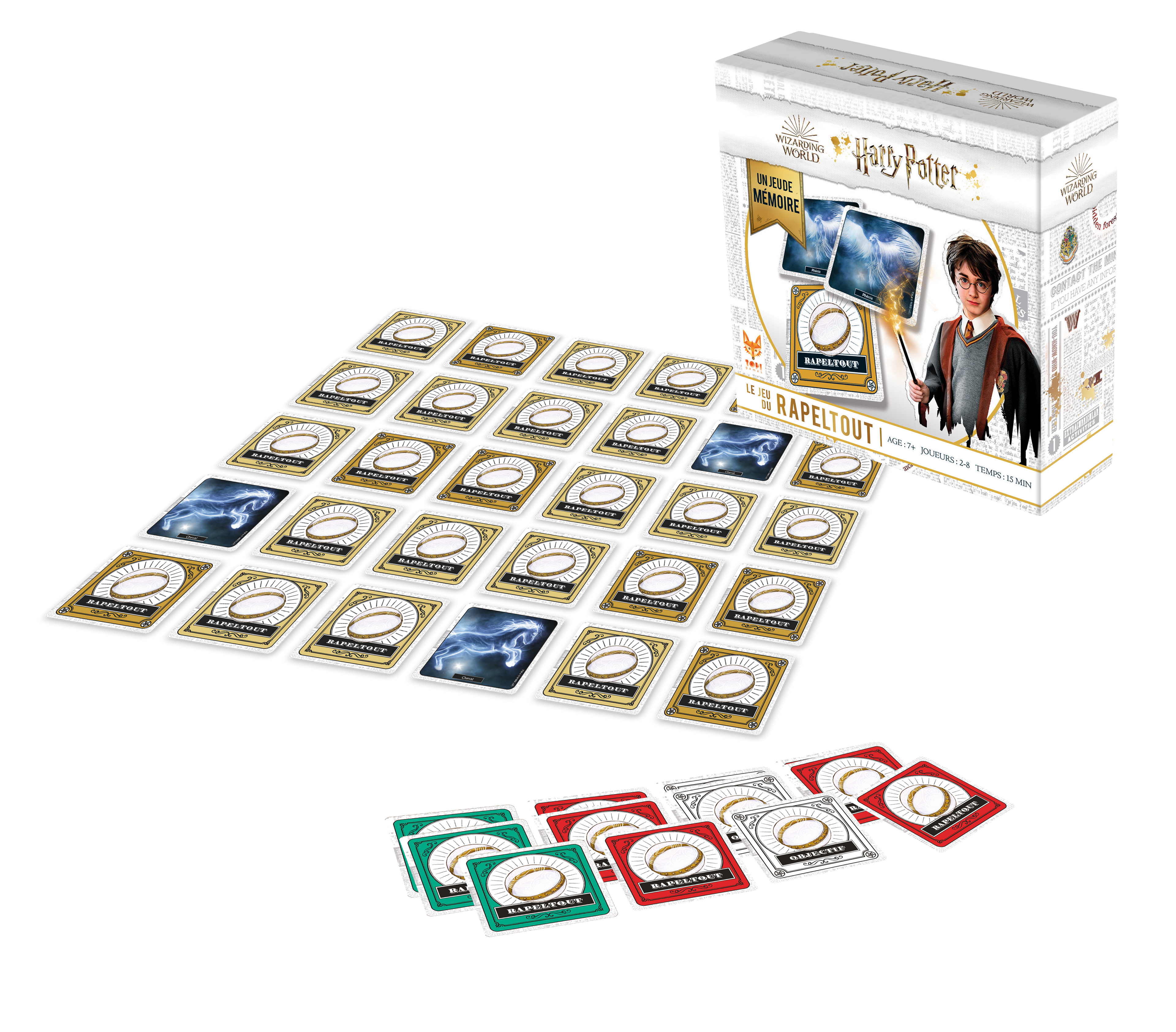 Vue éclatée du jeu de société Harry Potter - Le rapeltout