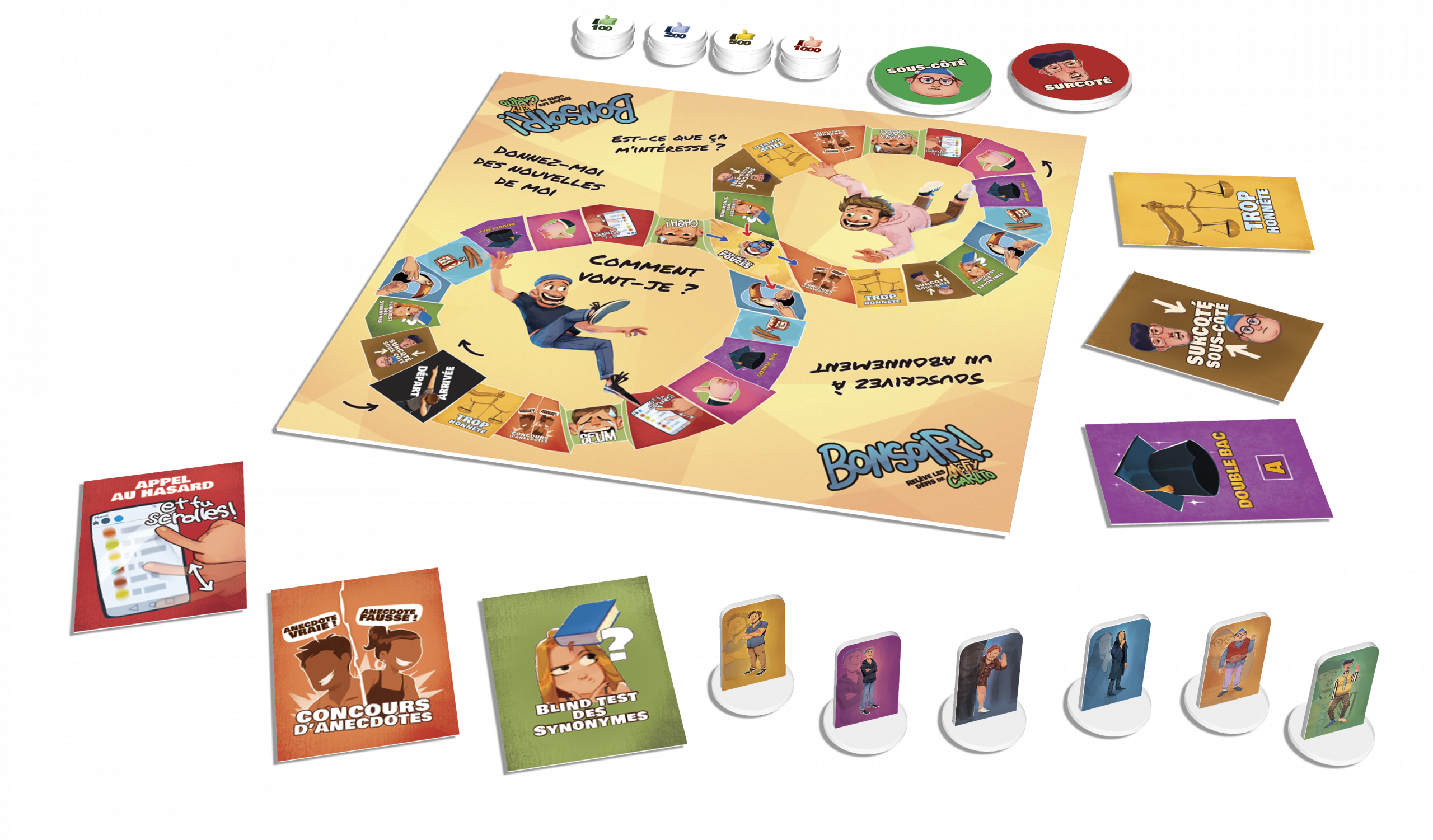 Jeu de société Bonsoir de Mcfly et Carlito vue déplié du jeu