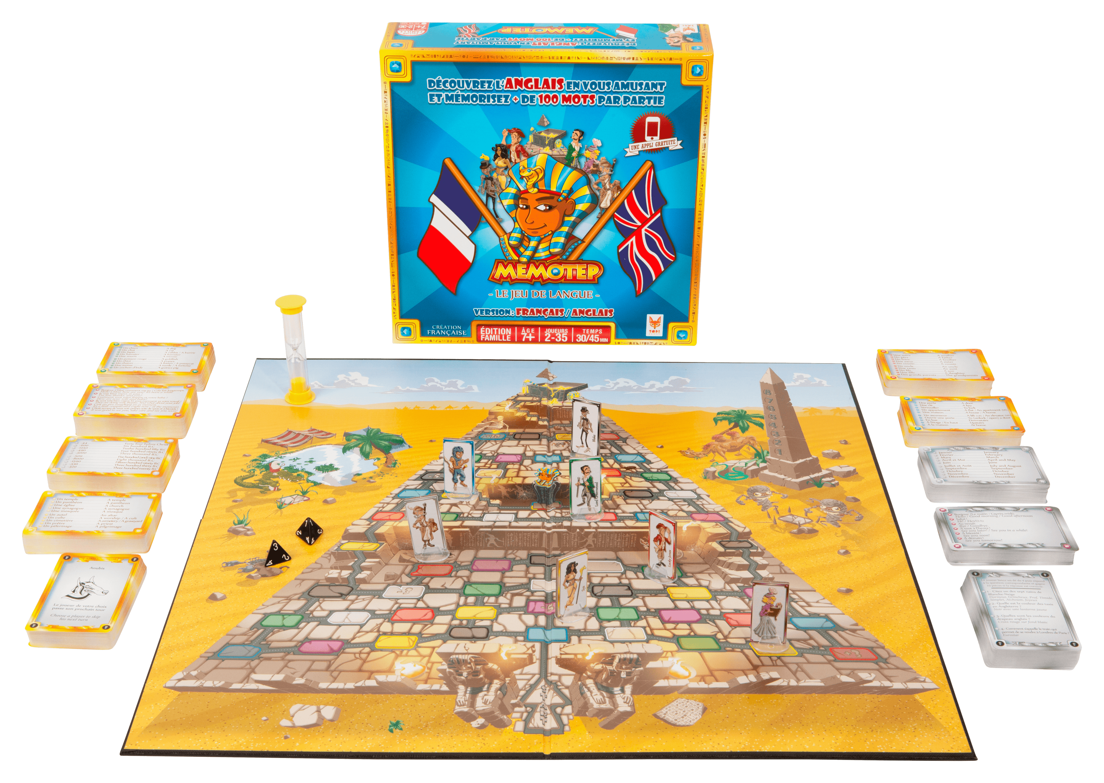 Jeu de société Memotep vue éclatée