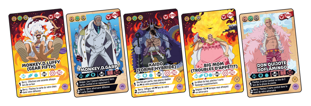 Vue des cartes du jeu OnePiece Topi Games 