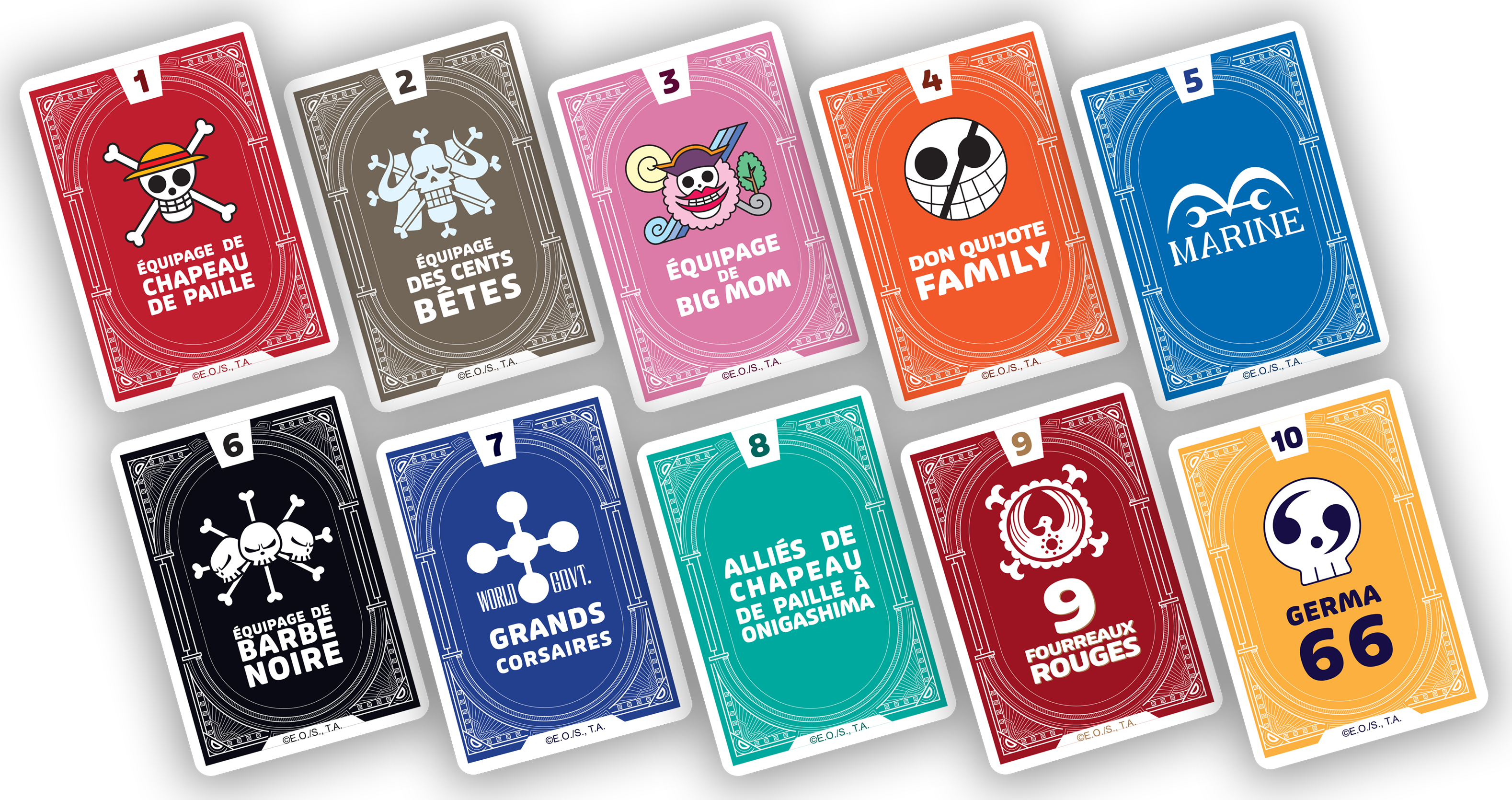 Vue des cartes du jeu OnePiece Topi Games 