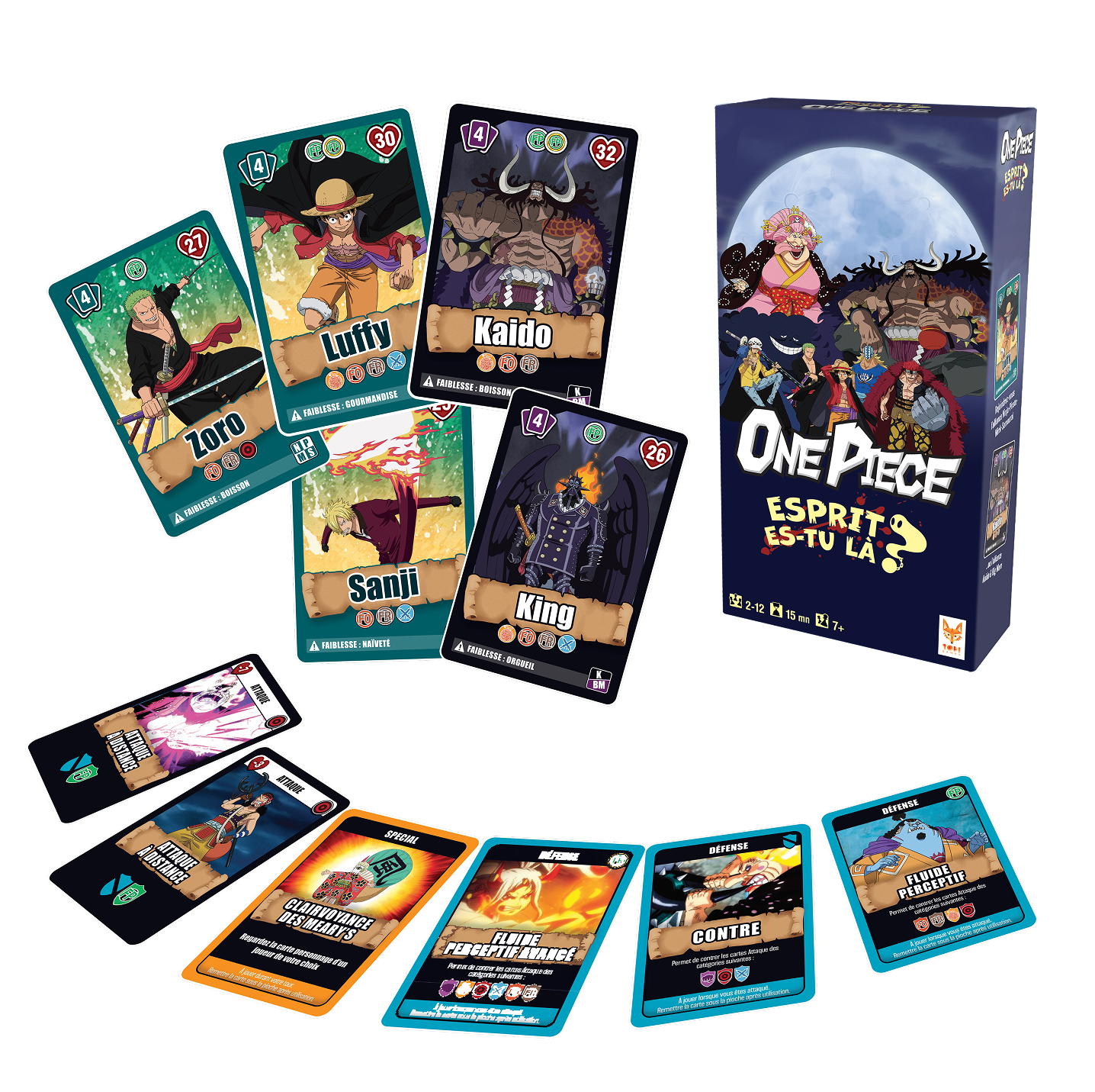 Vue déplié du jeu de société One Piece Esprit es-tu là ? de Topi Games