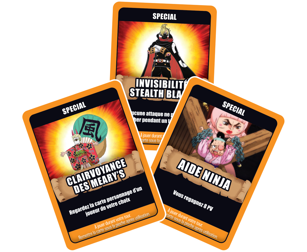 Vue des cartes du jeu de société One Piece Esprit es-tu là ? de Topi Games