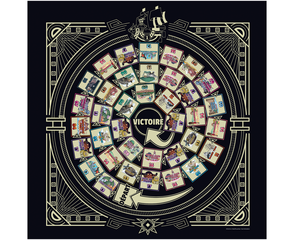 Vue du plateau du jeu de société One Piece - Méga Quiz