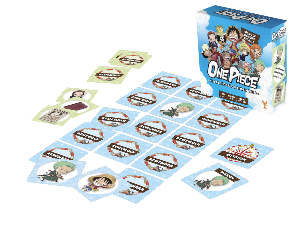 Vue éclatée du jeu de société One Piece Challenge Remember