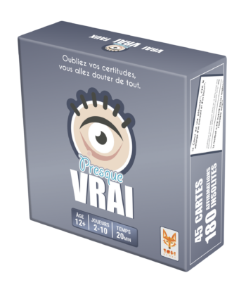 Vue de la boite du jeu de société Presque vrai