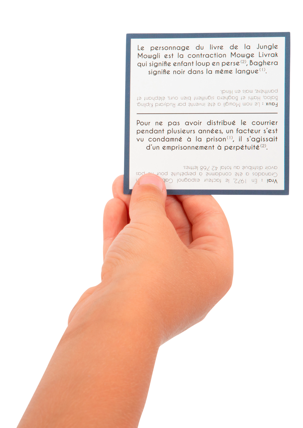 Carte du jeu de société Presque vrai