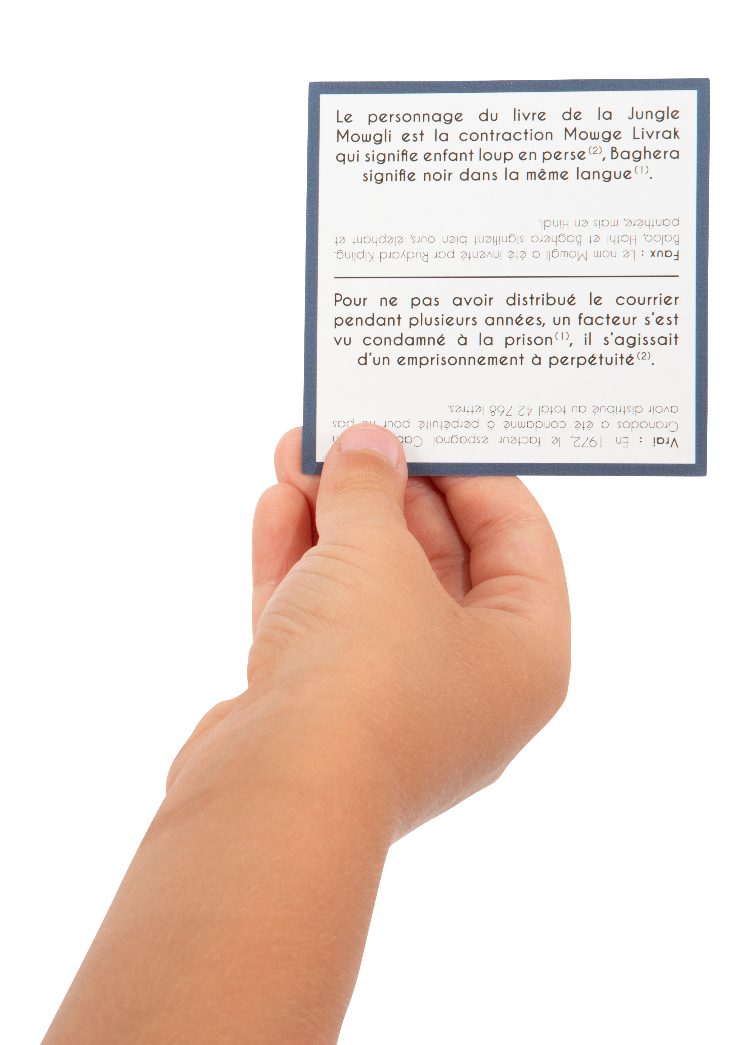 Carte du jeu de société Presque vrai