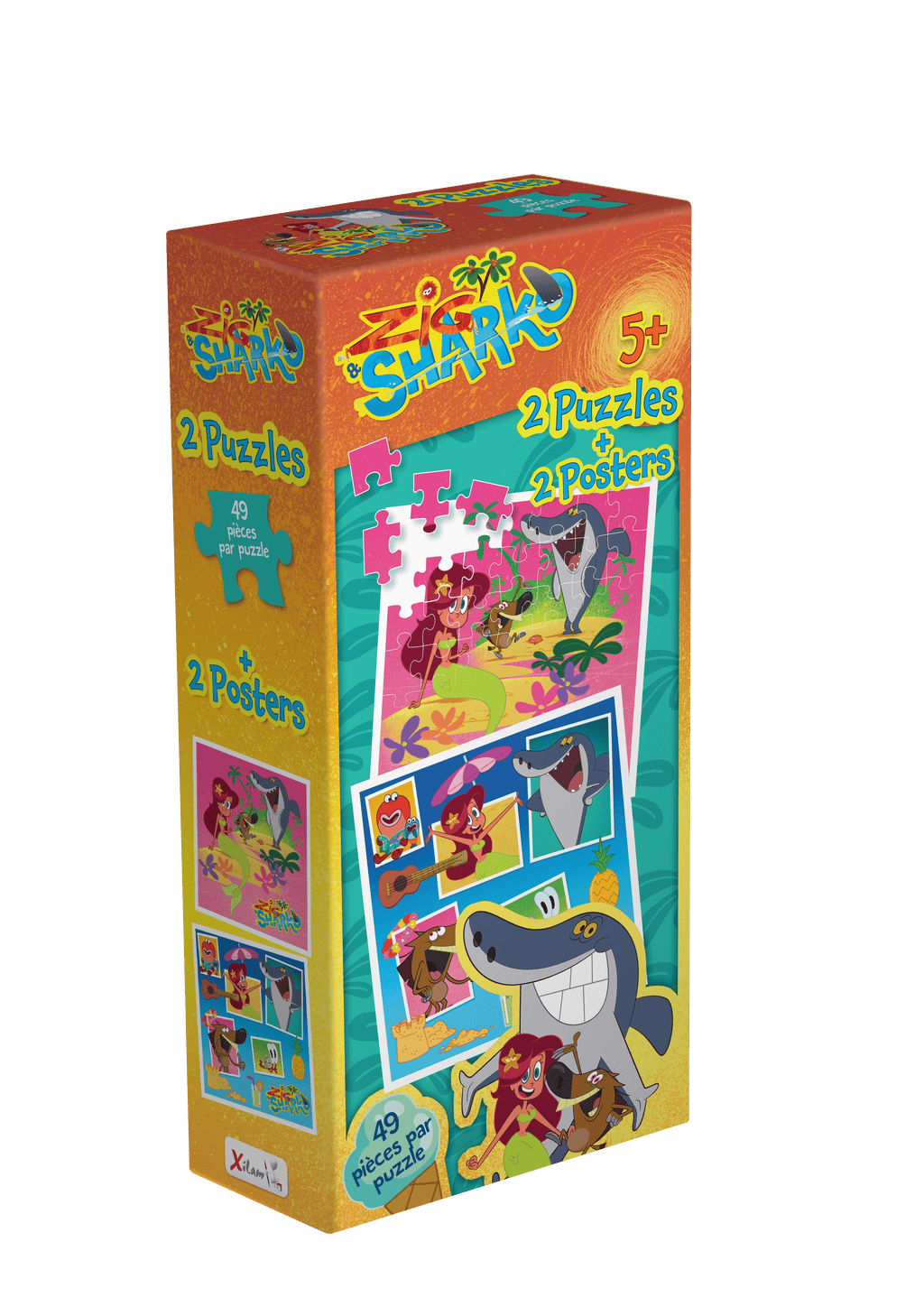 Boite 2 Puzzles Zig & Sharko - 49 pièces