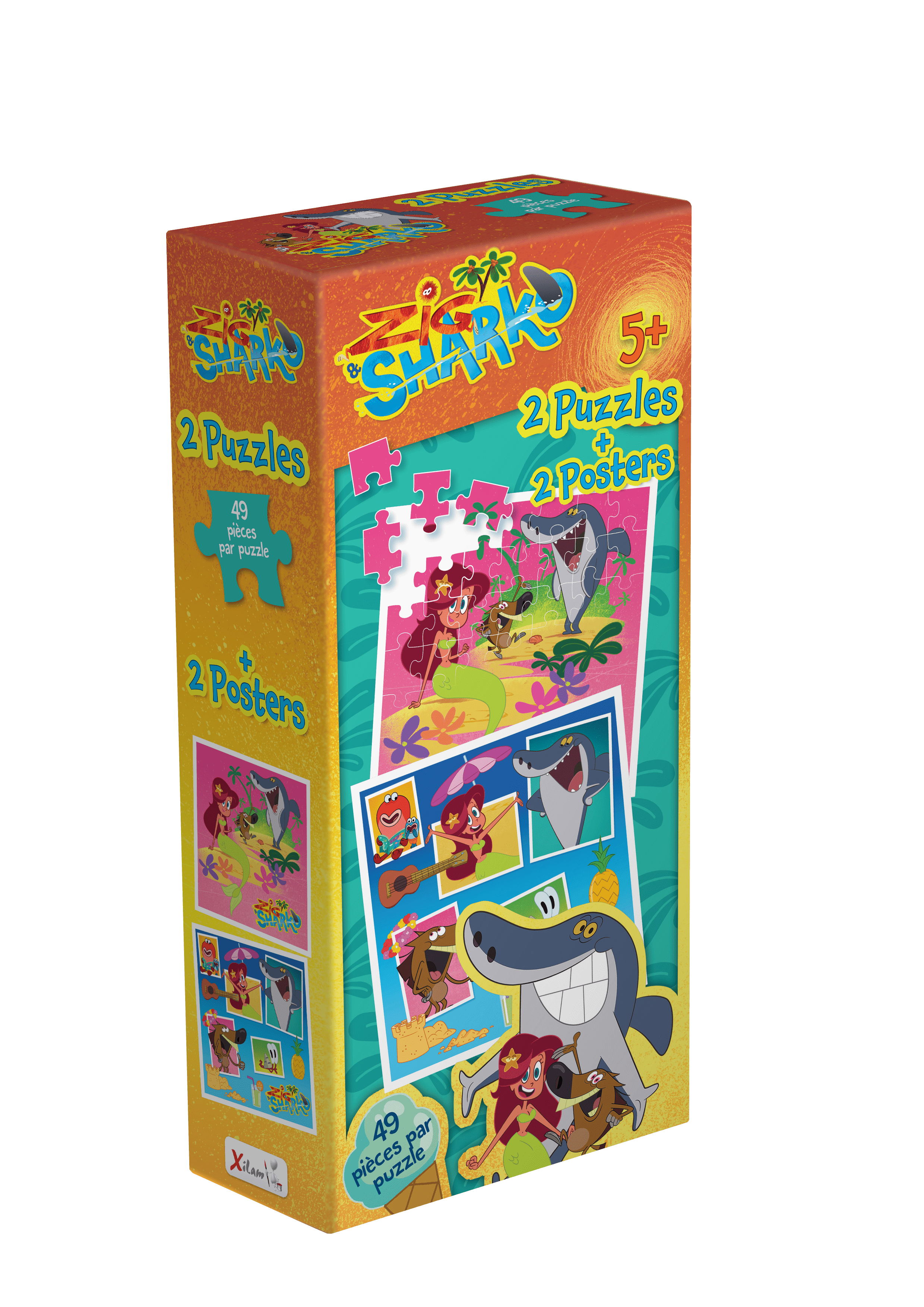 Boite 2 Puzzles Zig & Sharko - 49 pièces