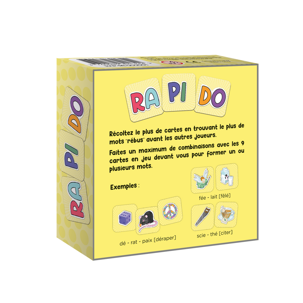 Vue arrière du jeu de société Rapido Enfants Topi Games