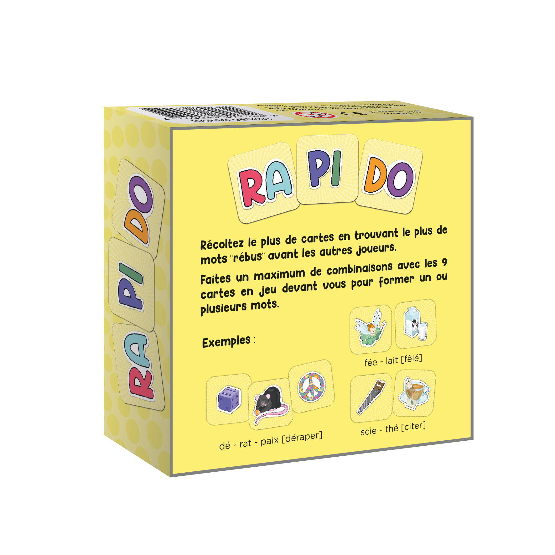 Vue arrière du jeu de société Rapido Enfants Topi Games