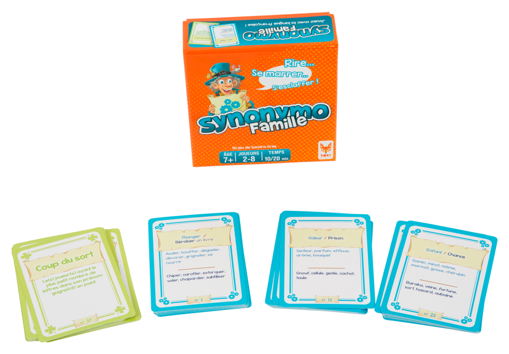 Vue éclatée du jeu de société Synonymo