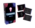 Vue de la boîte et des cartes du jeu de société Think - Topi Games