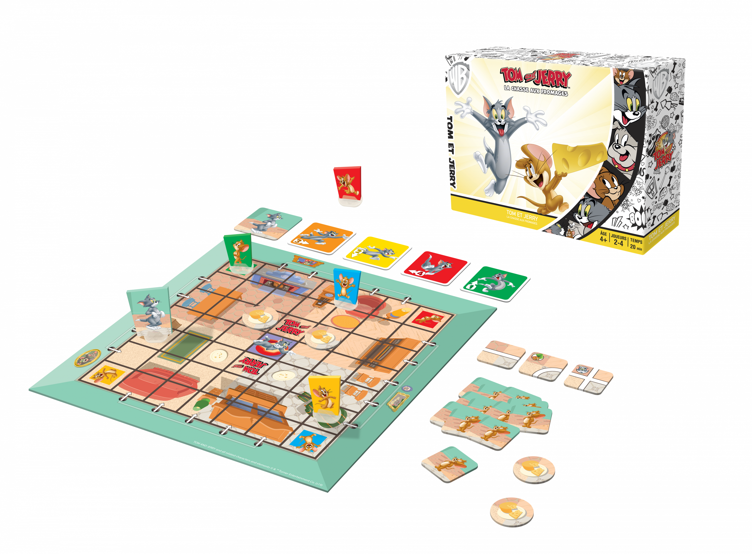 Vue éclatée du jeu de société Tom & Jerry