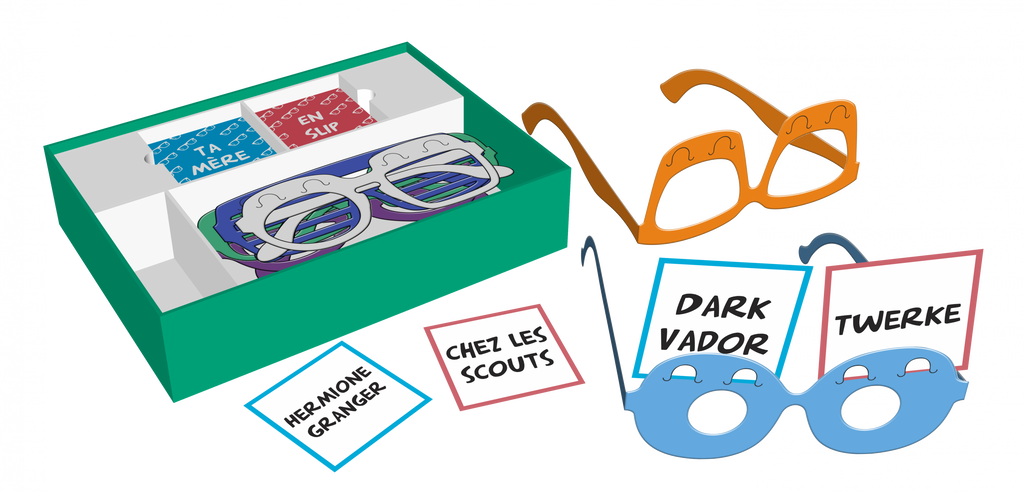 Composants du jeu de société Ta mère en slip 2