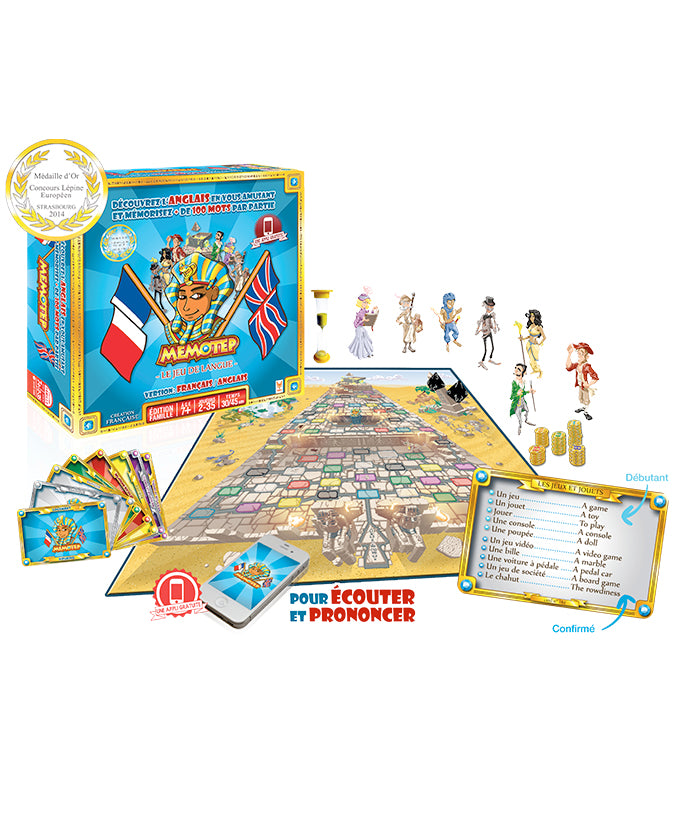 Jeu de société Memotep vue éclatée