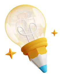 illustration d'un crayon avec un embout en ampoule pour représenter une idée de création